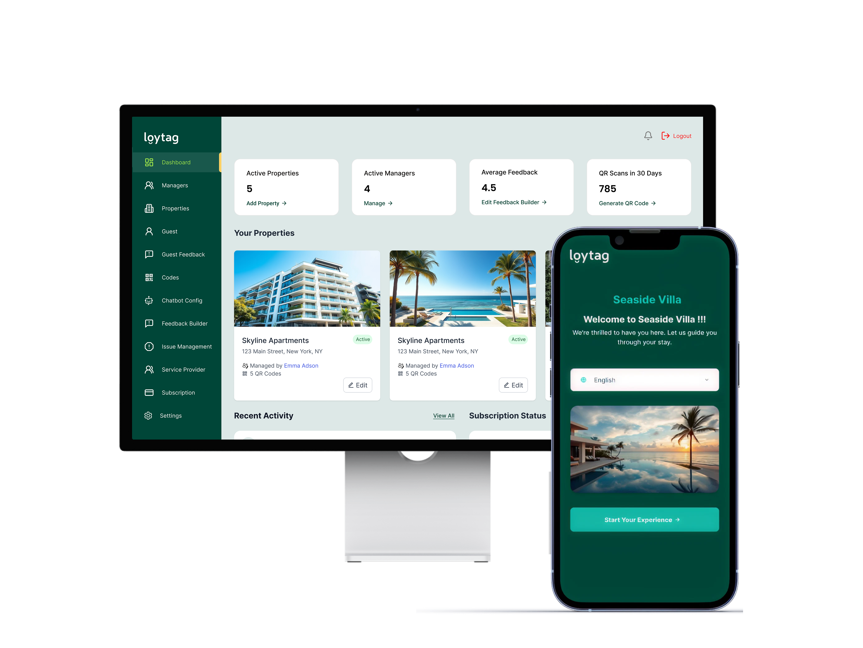Loytag platform dashboard